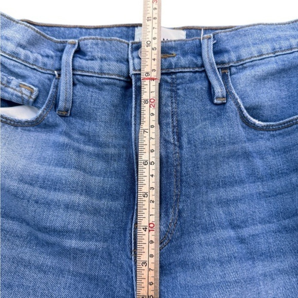 FRAME Le Sylvie Slim Straight Cropped Jeans Raw Hem Mid Rise Size 26 Blue EUC - Picture 11 of 16